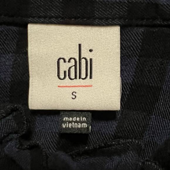 Cabi Aberdeen Blue Plaid Ruffle Button Front Blouse Top Size Small - Picture 11 of 12